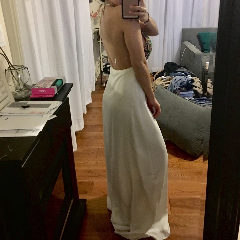 For love and lemons backless halter maxi dress